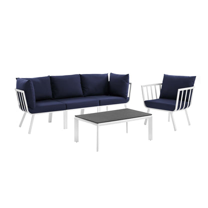 Modway Furniture Riverside 5 Piece Outdoor Patio Aluminum Set by Modway – EEI-3783-SLA-WHI