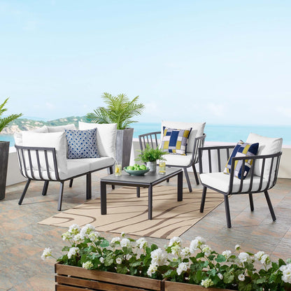 Modway Furniture Riverside 5 Piece Outdoor Patio Aluminum Set by Modway – EEI-3786-SLA-WHI