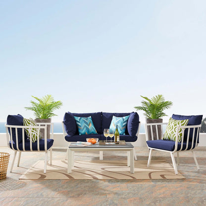 Modway Furniture Riverside 5 Piece Outdoor Patio Aluminum Set by Modway – EEI-3786-SLA-WHI