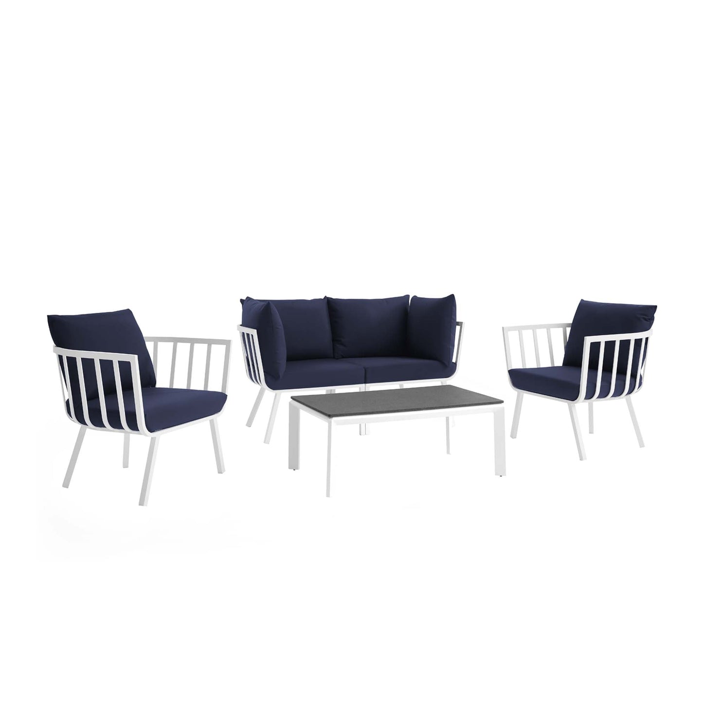 Modway Furniture Riverside 5 Piece Outdoor Patio Aluminum Set by Modway – EEI-3786-SLA-WHI
