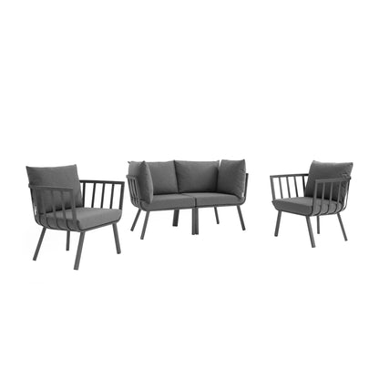 Modway Furniture Riverside 4 Piece Outdoor Patio Aluminum Set by Modway - EEI-3787-WHI-NAV
