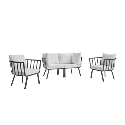 Modway Furniture Riverside 4 Piece Outdoor Patio Aluminum Set by Modway - EEI-3787-WHI-NAV