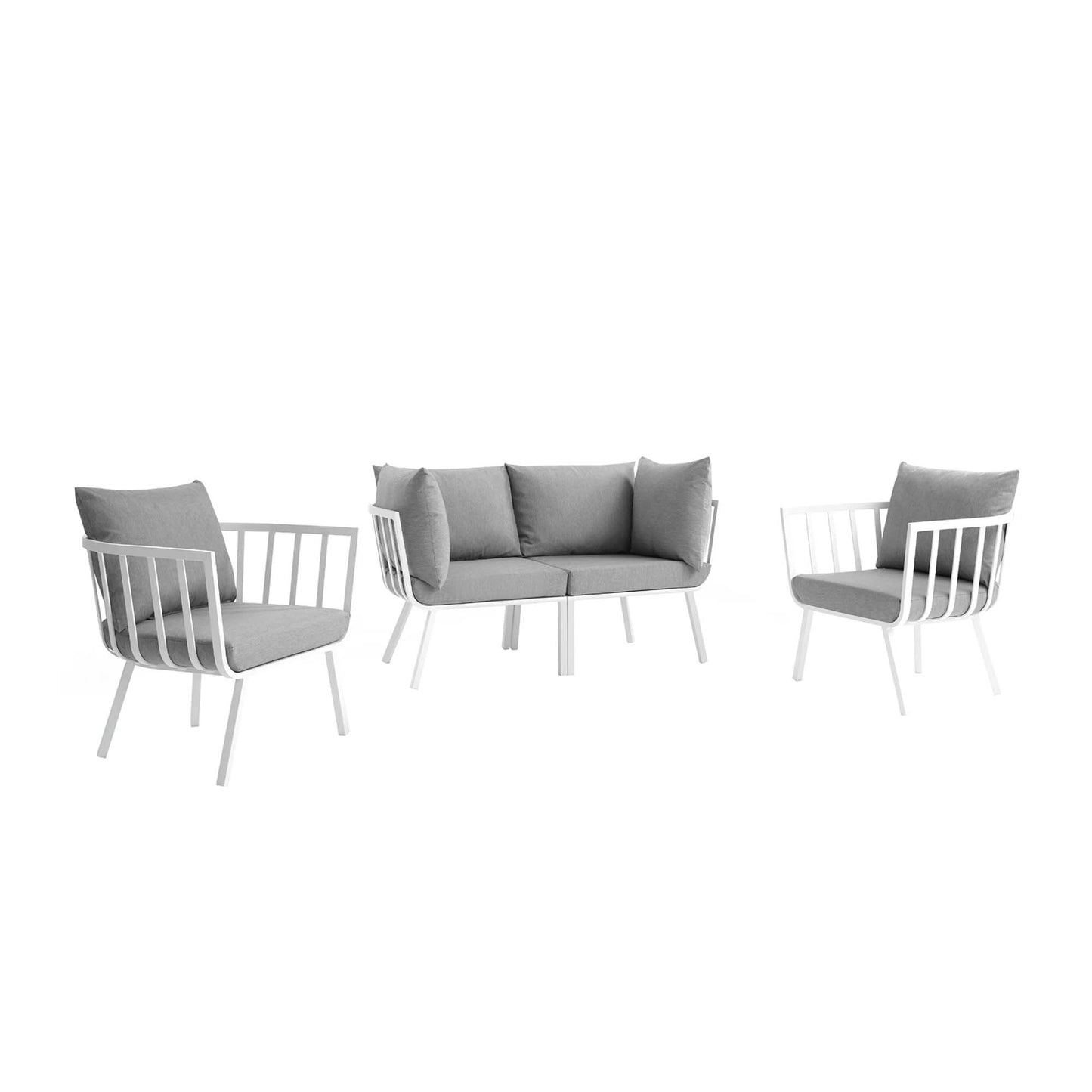 Modway Furniture Riverside 4 Piece Outdoor Patio Aluminum Set by Modway - EEI-3787-WHI-NAV