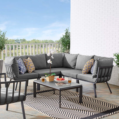 Modway Furniture Riverside 6 Piece Outdoor Patio Aluminum Set by Modway – EEI-3788-SLA-CHA