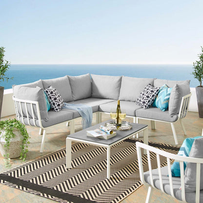 Modway Furniture Riverside 6 Piece Outdoor Patio Aluminum Set by Modway – EEI-3788-SLA-CHA