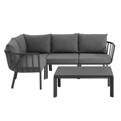 Modway Furniture Riverside 5 Piece Outdoor Patio Aluminum Set by Modway – EEI-3793-SLA-CHA