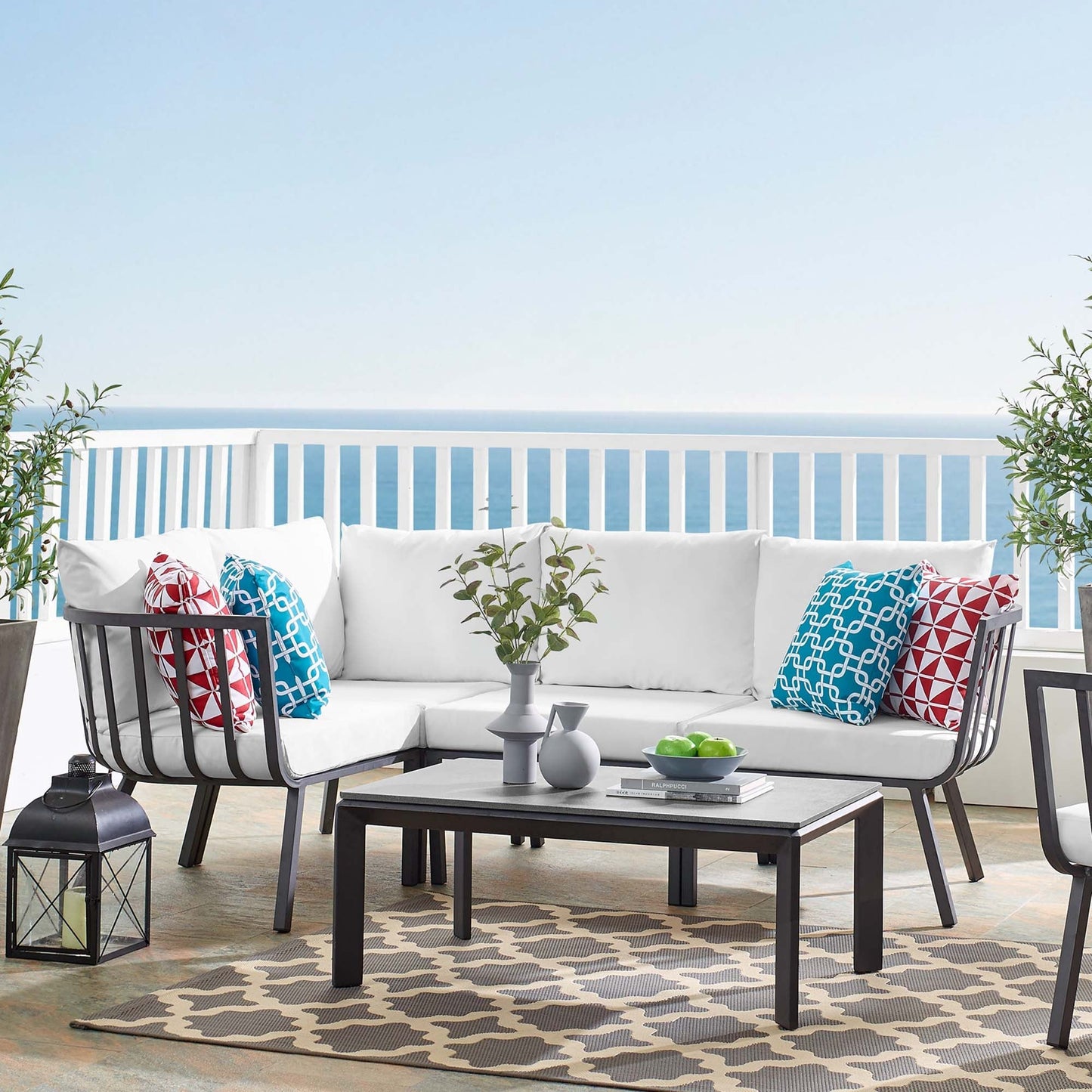 Modway Furniture Riverside 5 Piece Outdoor Patio Aluminum Set by Modway – EEI-3793-SLA-CHA