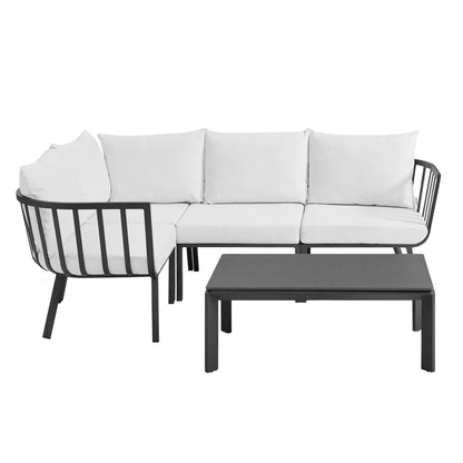 Modway Furniture Riverside 5 Piece Outdoor Patio Aluminum Set by Modway – EEI-3793-SLA-CHA