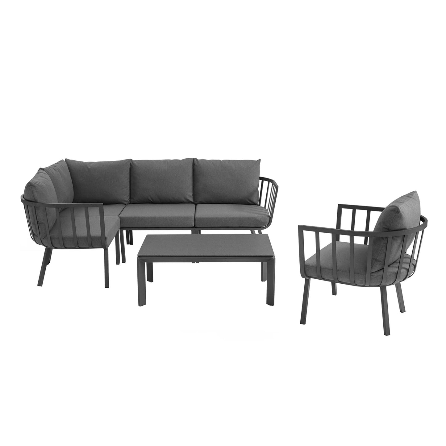 Modway Furniture Riverside 6 Piece Outdoor Patio Aluminum Set by Modway – EEI-3795-SLA-WHI