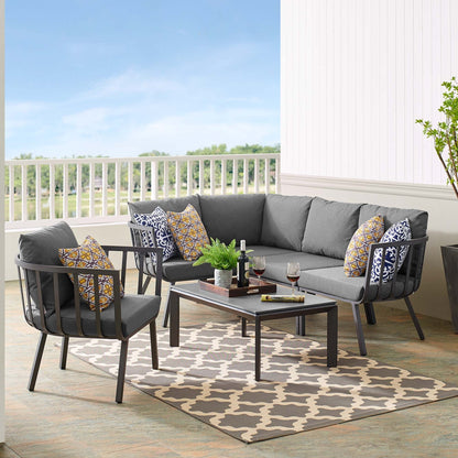 Modway Furniture Riverside 6 Piece Outdoor Patio Aluminum Set by Modway – EEI-3795-SLA-WHI