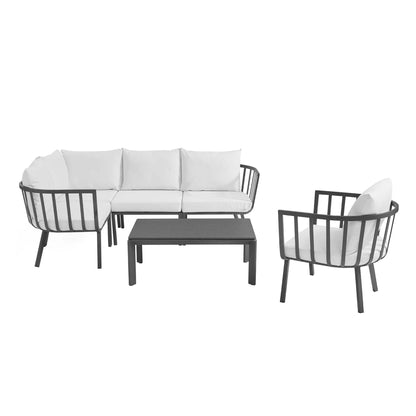 Modway Furniture Riverside 6 Piece Outdoor Patio Aluminum Set by Modway – EEI-3795-SLA-WHI