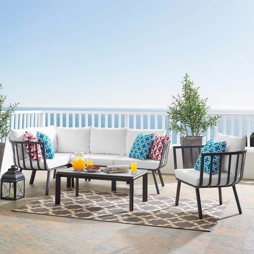 Modway Furniture Riverside 6 Piece Outdoor Patio Aluminum Set by Modway – EEI-3795-SLA-WHI