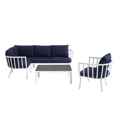 Modway Furniture Riverside 6 Piece Outdoor Patio Aluminum Set by Modway – EEI-3795-SLA-WHI