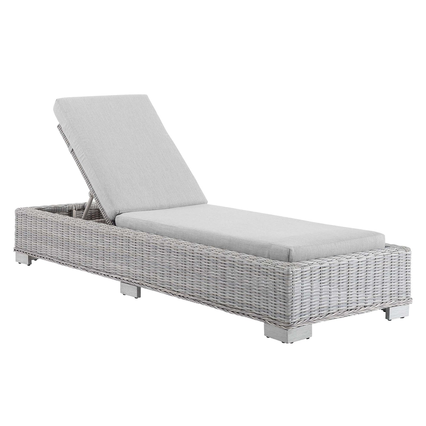 Modway Furniture Conway Sunbrella Outdoor Patio Wicker Rattan Chaise Lounge - EEI-3978-LGR-NAV