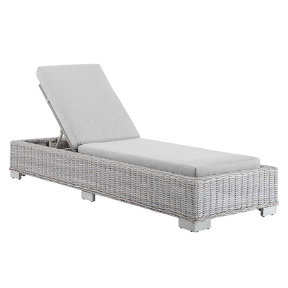 Modway Furniture Conway Sunbrella Outdoor Patio Wicker Rattan Chaise Lounge - EEI-3978-LGR-NAV