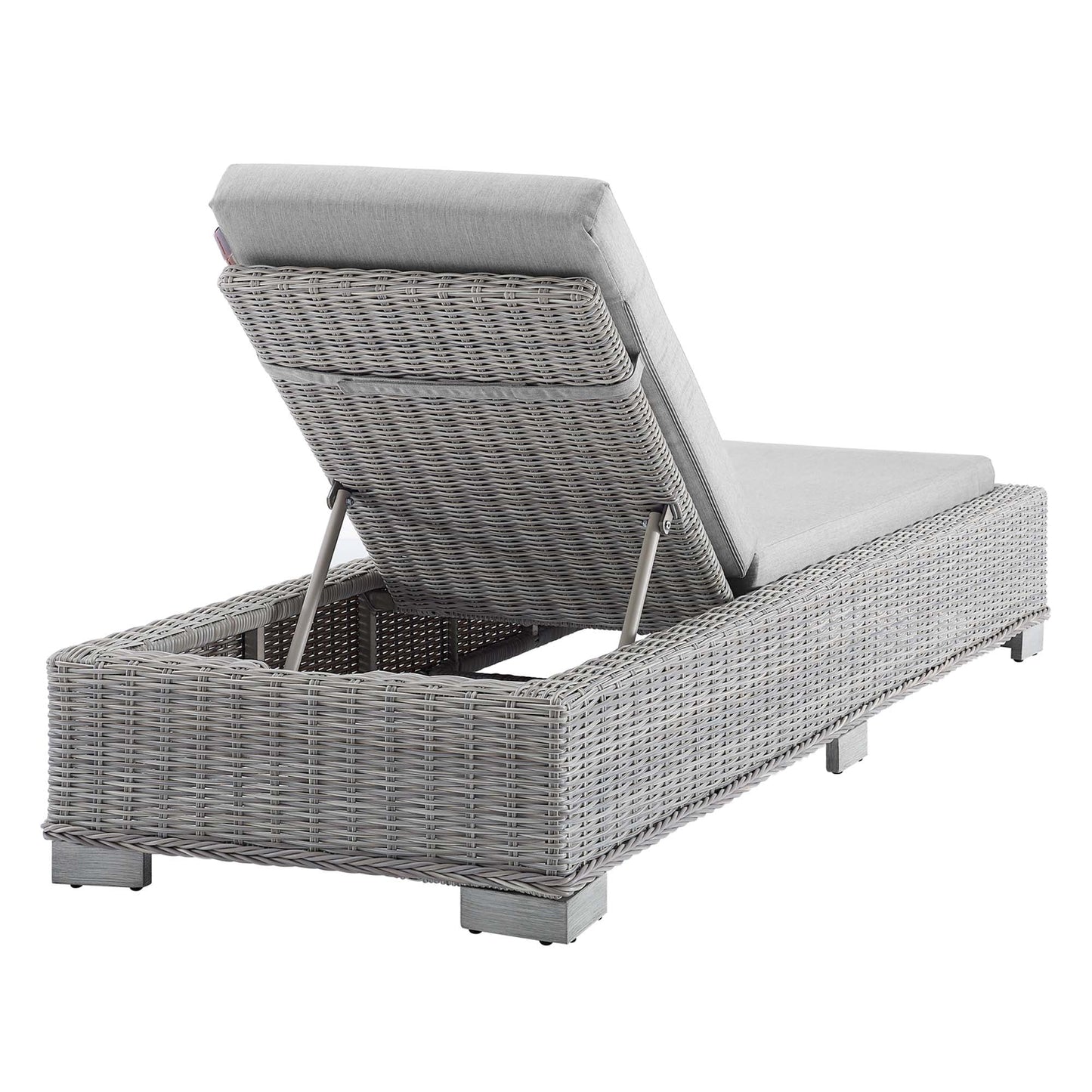 Modway Furniture Conway Sunbrella Outdoor Patio Wicker Rattan Chaise Lounge - EEI-3978-LGR-NAV
