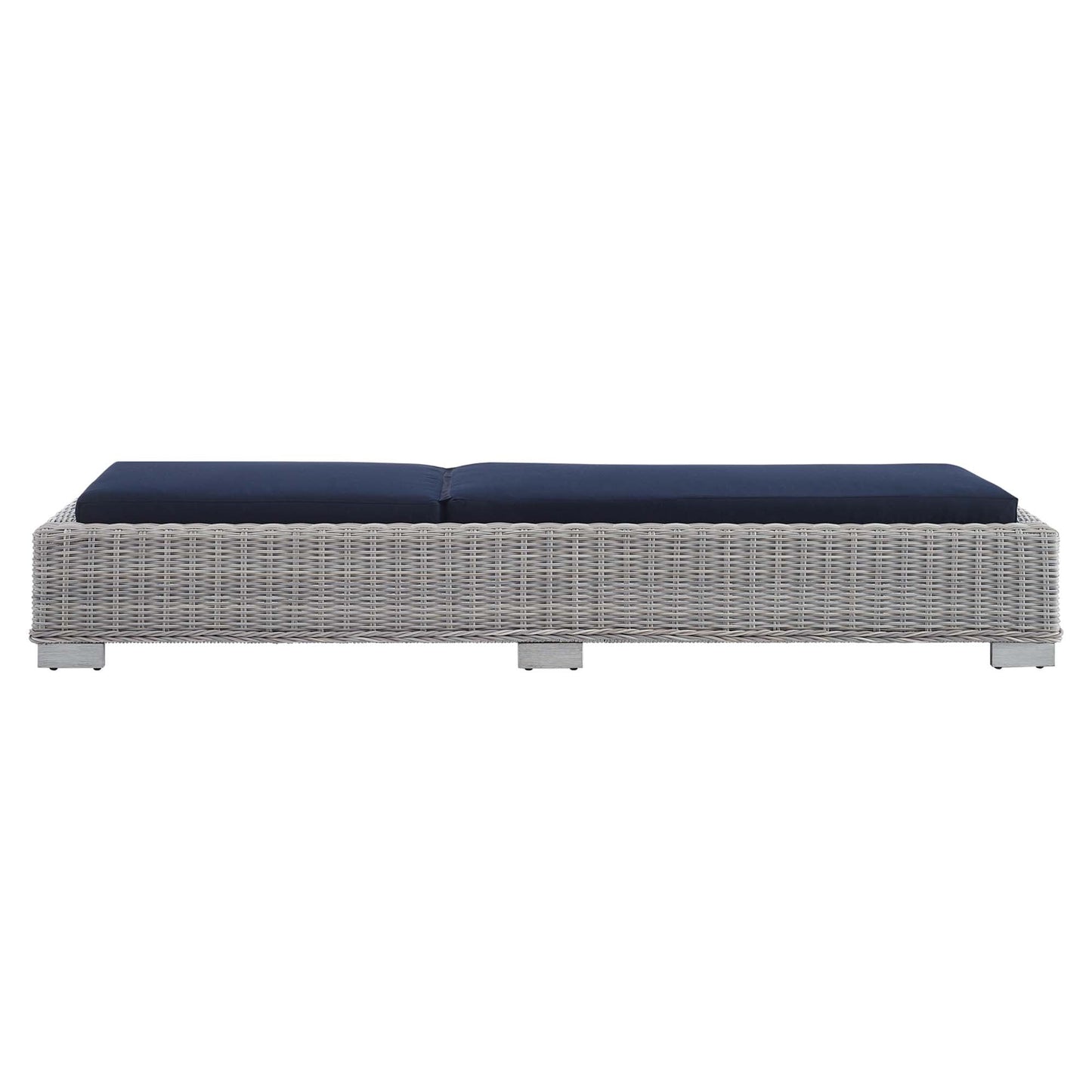 Modway Furniture Conway Sunbrella Outdoor Patio Wicker Rattan Chaise Lounge - EEI-3978-LGR-NAV