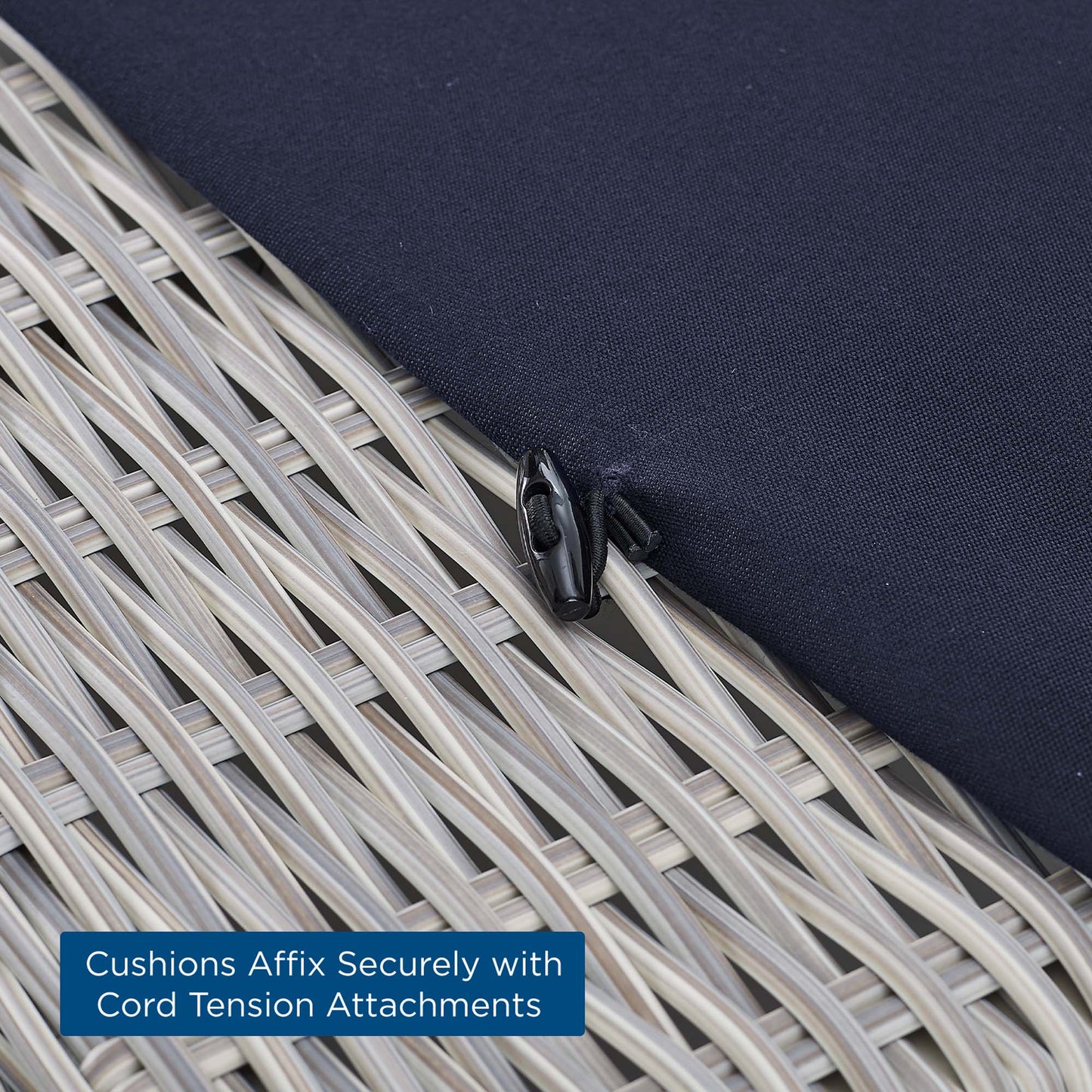 Modway Furniture Conway Sunbrella Outdoor Patio Wicker Rattan Chaise Lounge - EEI-3978-LGR-NAV