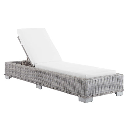 Modway Furniture Conway Sunbrella Outdoor Patio Wicker Rattan Chaise Lounge - EEI-3978-LGR-NAV