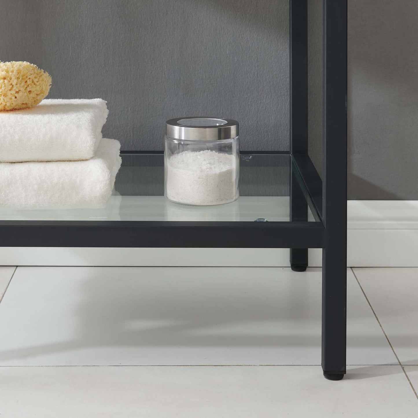 Modway furniture Kingsley Stainless Steel Bathroom Vanity - EEI-3998-BLK-WHI