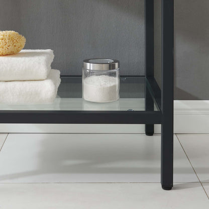 Modway furniture Kingsley Stainless Steel Bathroom Vanity - EEI-3998-BLK-WHI