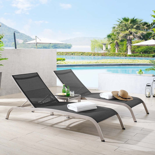 Modway Furniture Savannah 3 Piece Outdoor Patio Mesh Set - EEI-4006-BLK-SET
