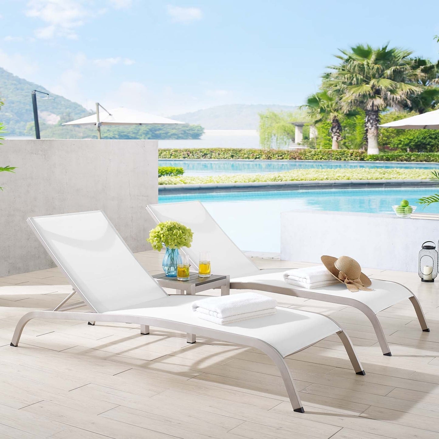 Modway Furniture Savannah 3 Piece Outdoor Patio Mesh Set - EEI-4006-BLK-SET