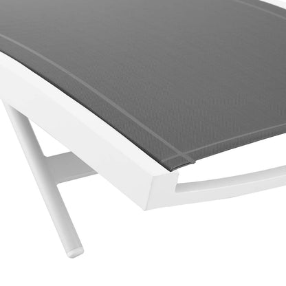Modway Furniture Glimpse Outdoor Patio Mesh Chaise Lounge Set of 4 - EEI-4039-WHI-GRY