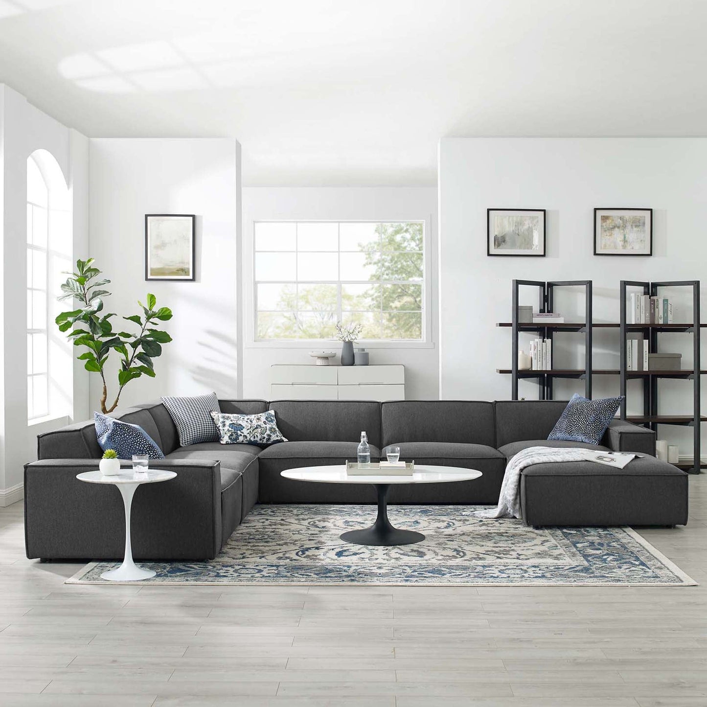 Modway furniture Restore 7-Piece Sectional Sofa - EEI-4120-CHA