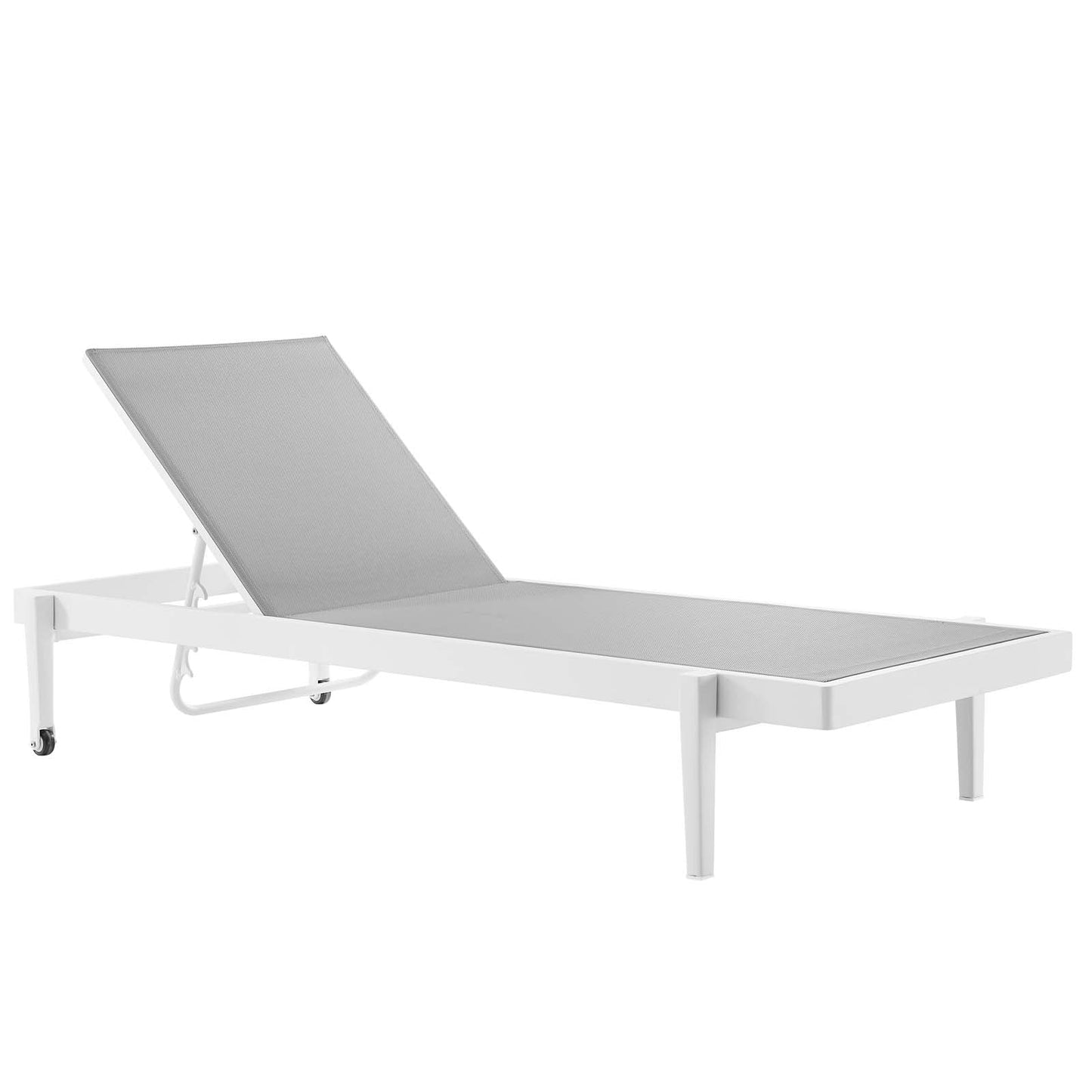 Modway Furniture Charleston Outdoor Patio Aluminum Chaise Lounge Chair Set of 2 - EEI-4204-WHI-GRY