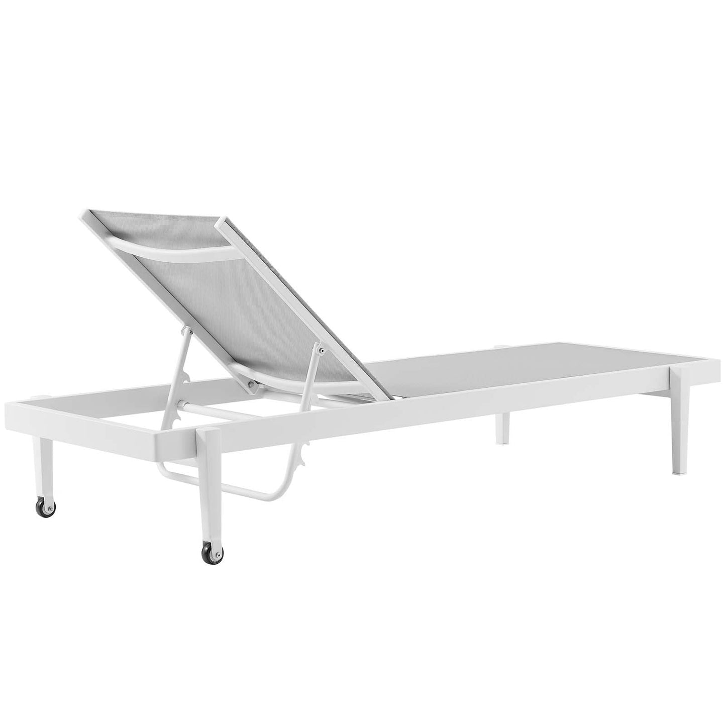 Modway Furniture Charleston Outdoor Patio Aluminum Chaise Lounge Chair Set of 4 - EEI-4205-WHI-GRY