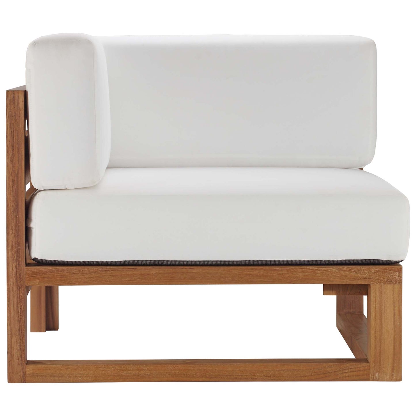 Modway Furniture Upland Outdoor Patio Teak Wood 4-Piece Sectional Sofa Set by Modway - EEI-4253-NAT-WHI-SET