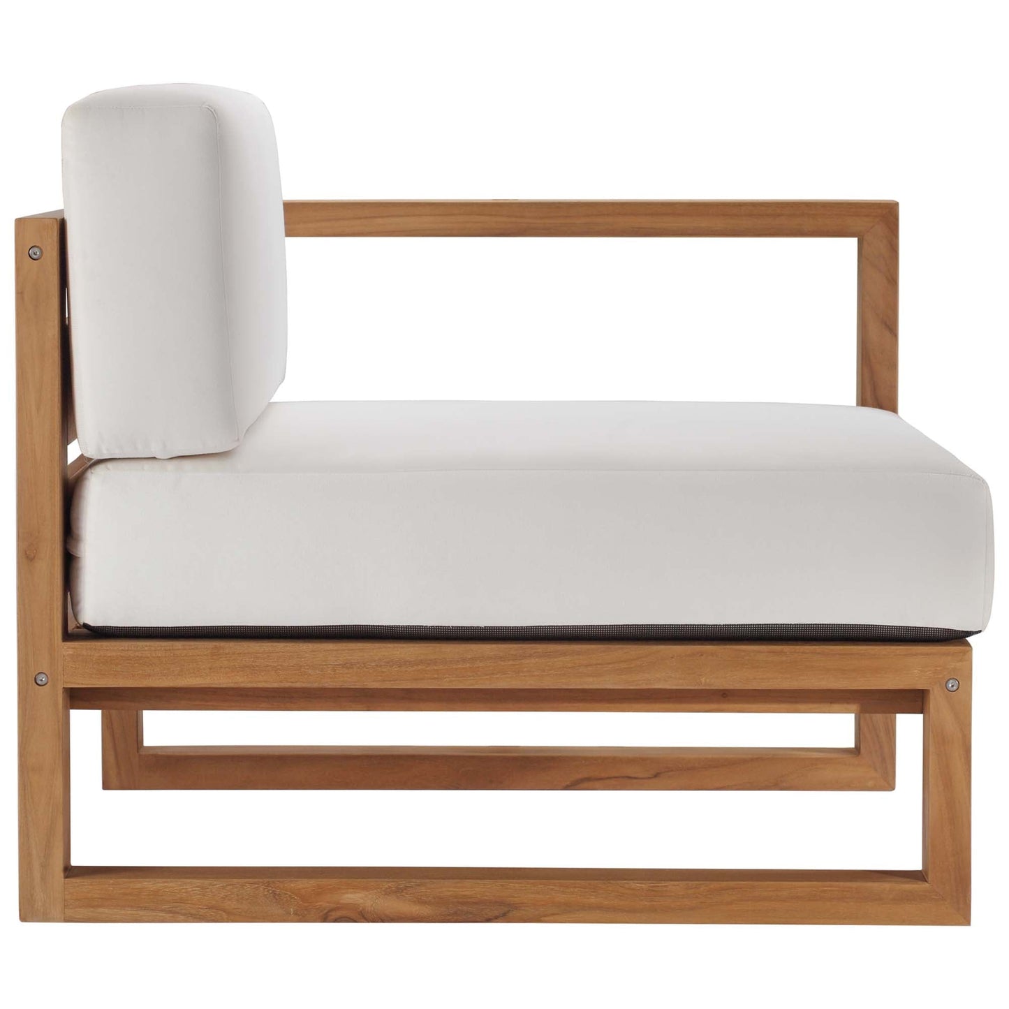 Modway Furniture Upland Outdoor Patio Teak Wood 4-Piece Sectional Sofa Set by Modway - EEI-4253-NAT-WHI-SET