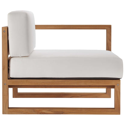 Modway Furniture Upland Outdoor Patio Teak Wood 4-Piece Sectional Sofa Set by Modway - EEI-4253-NAT-WHI-SET