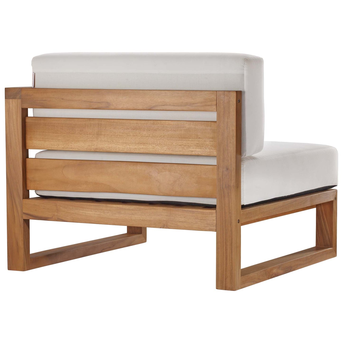 Modway Furniture Upland Outdoor Patio Teak Wood 4-Piece Sectional Sofa Set by Modway - EEI-4253-NAT-WHI-SET