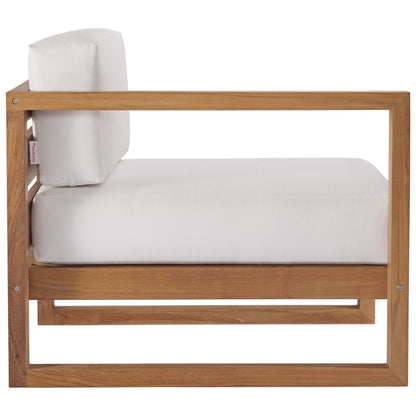 Modway Furniture Upland Outdoor Patio Teak Wood 4-Piece Sectional Sofa Set by Modway - EEI-4253-NAT-WHI-SET