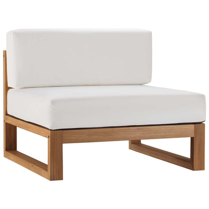 Modway Furniture Upland Outdoor Patio Teak Wood 4-Piece Sectional Sofa Set by Modway - EEI-4253-NAT-WHI-SET