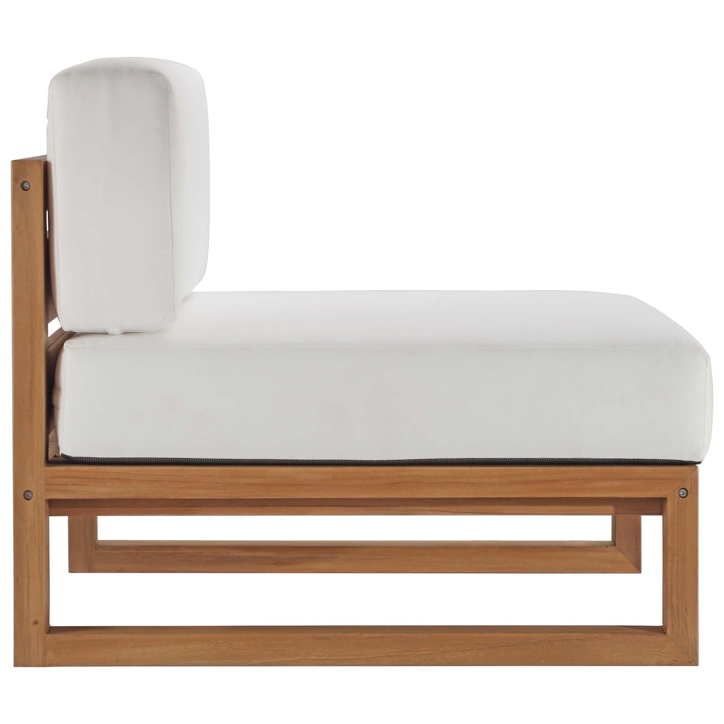 Modway Furniture Upland Outdoor Patio Teak Wood 4-Piece Sectional Sofa Set by Modway - EEI-4253-NAT-WHI-SET