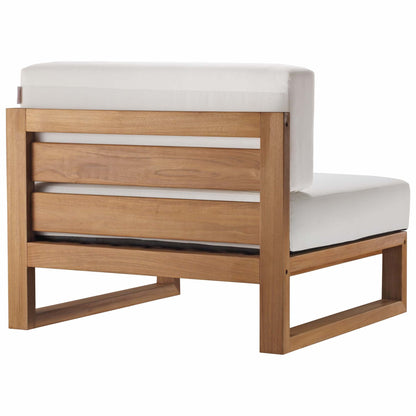 Modway Furniture Upland Outdoor Patio Teak Wood 4-Piece Sectional Sofa Set by Modway - EEI-4253-NAT-WHI-SET