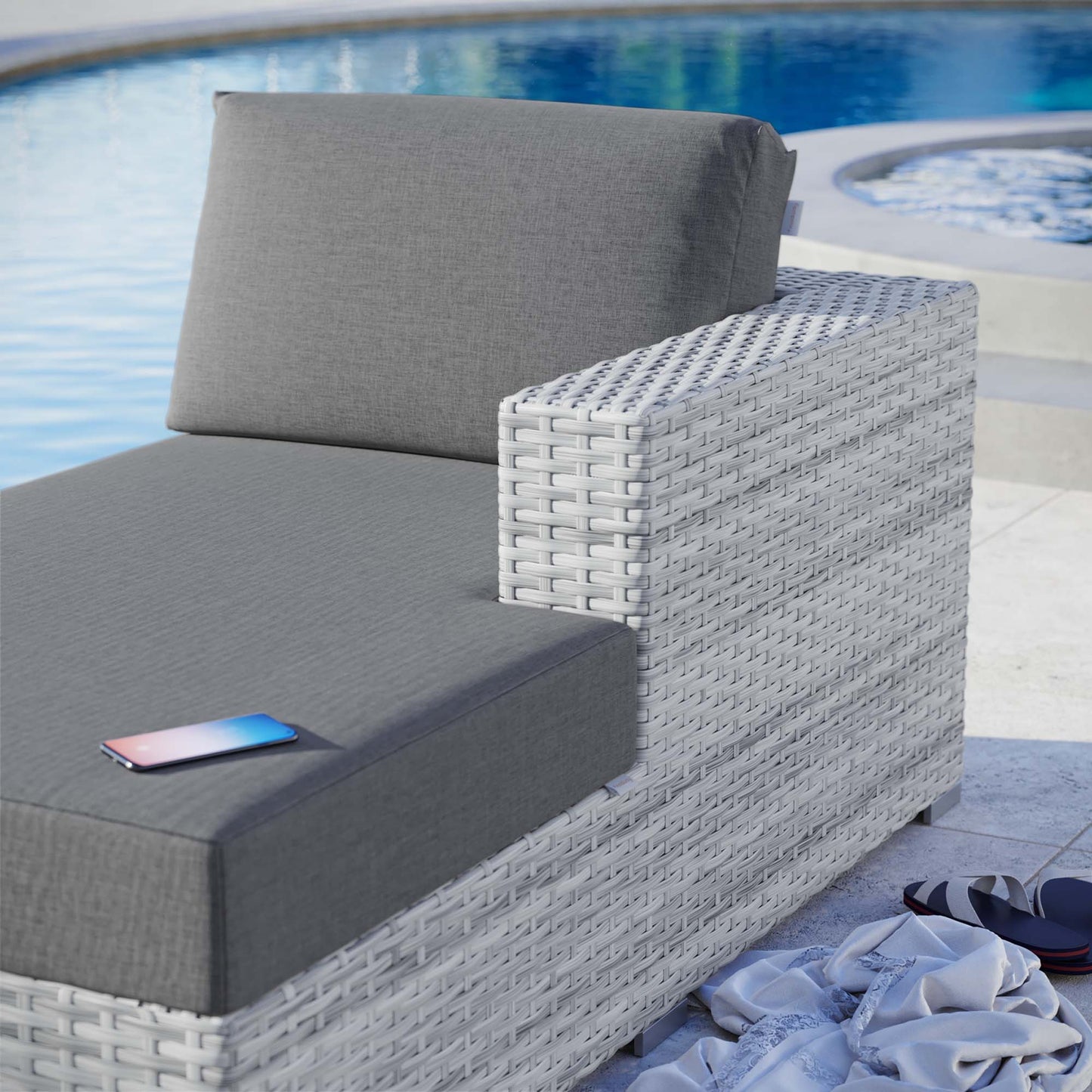 Modway Furniture Convene Outdoor Patio Right Chaise - EEI-4304-LGR-CHA