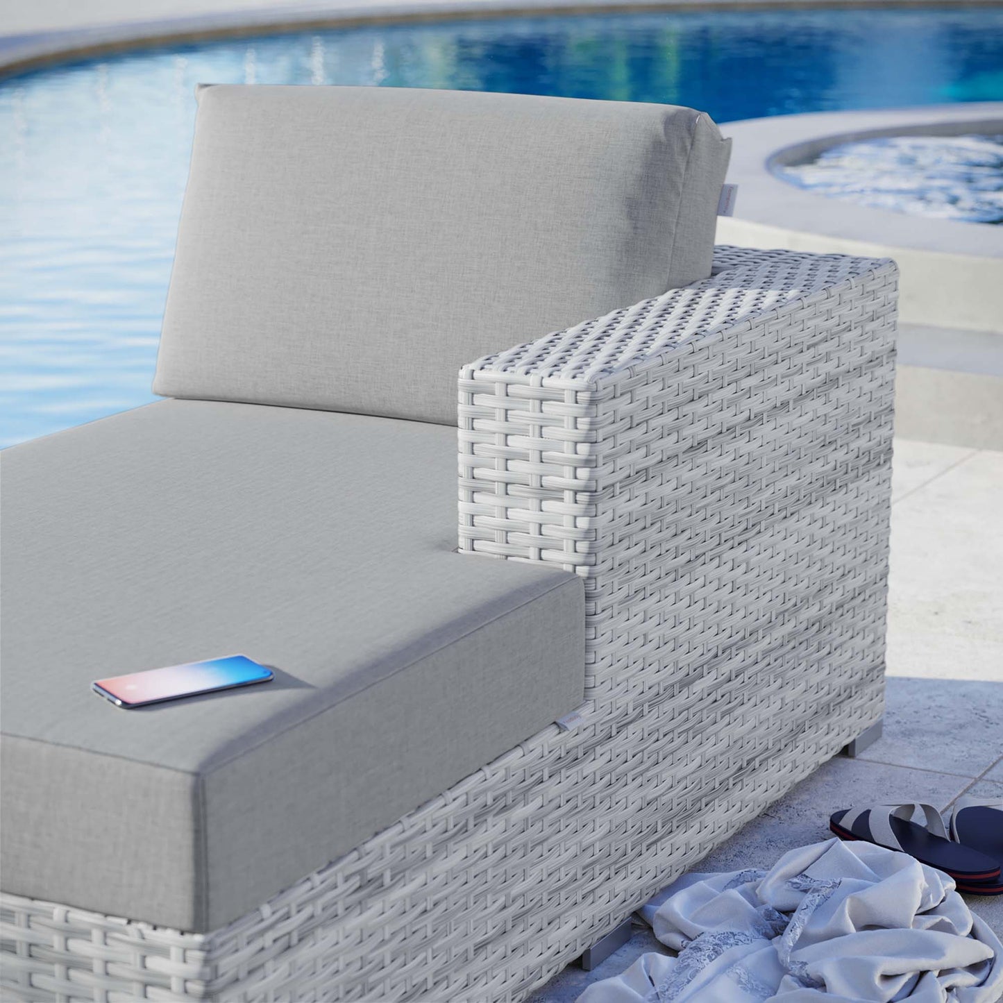 Modway Furniture Convene Outdoor Patio Right Chaise - EEI-4304-LGR-CHA