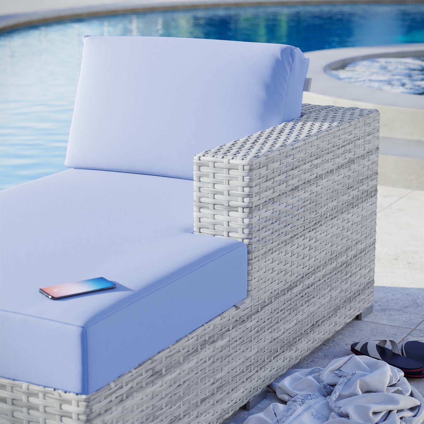 Modway Furniture Convene Outdoor Patio Right Chaise - EEI-4304-LGR-CHA