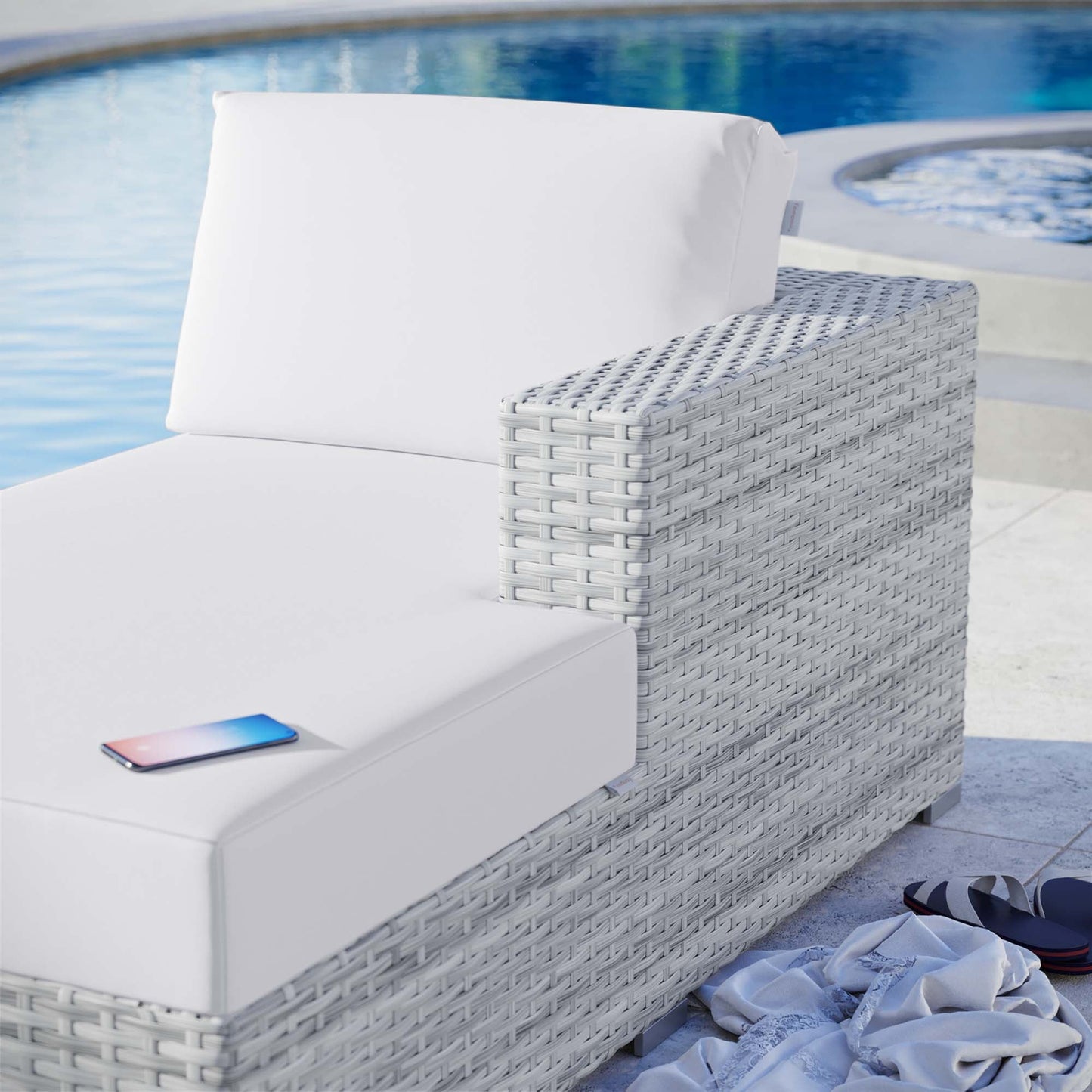 Modway Furniture Convene Outdoor Patio Right Chaise - EEI-4304-LGR-CHA