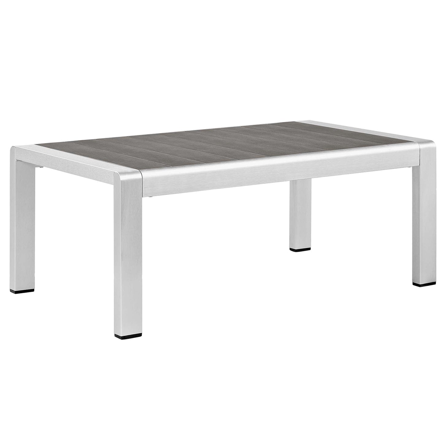 Modway Furniture Shore Sunbrella Fabric Outdoor Patio Aluminum 3 Piece Set by Modway - EEI-4313-SLV-GRY-SET