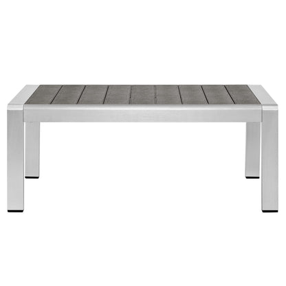 Modway Furniture Shore Sunbrella Fabric Outdoor Patio Aluminum 3 Piece Set by Modway - EEI-4313-SLV-GRY-SET