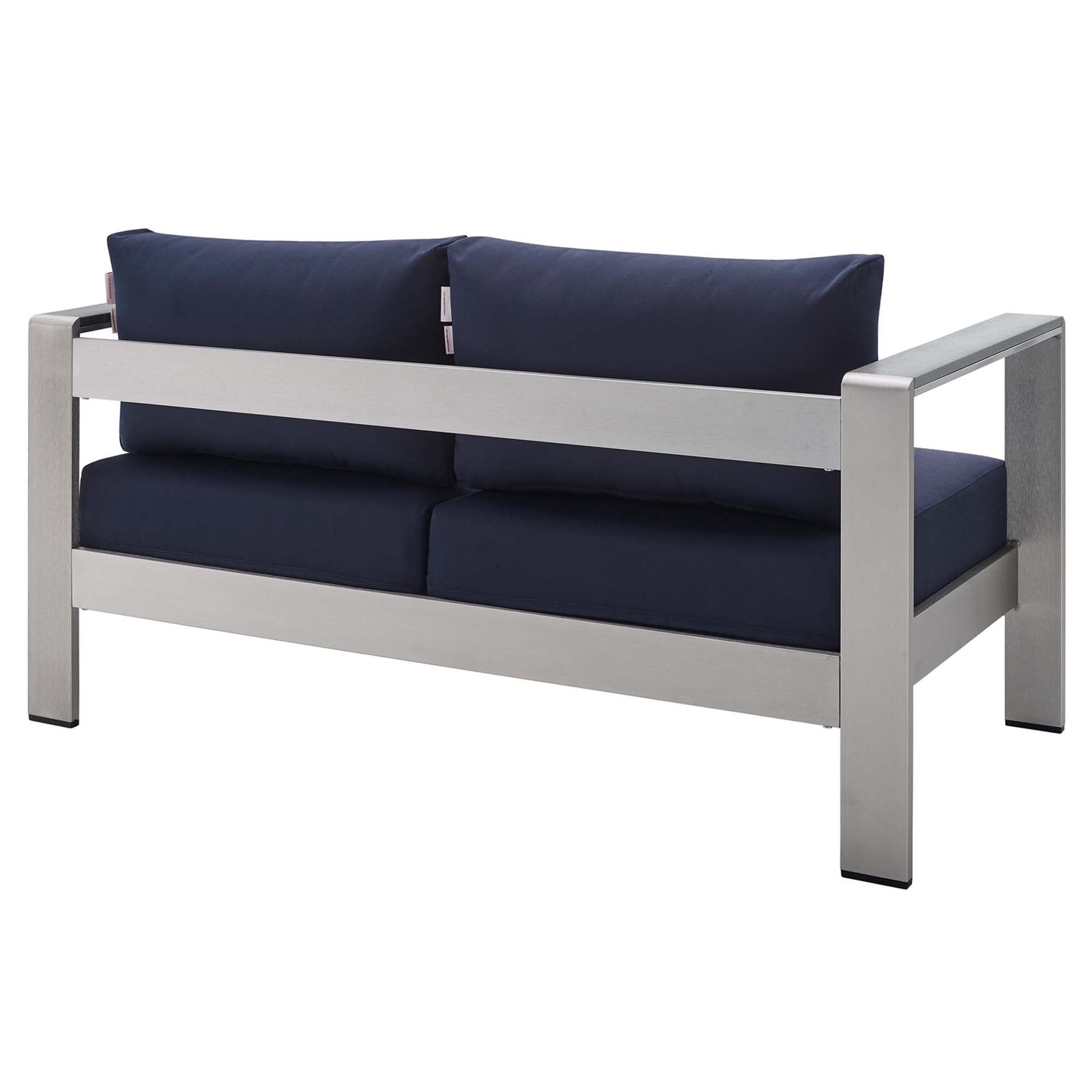 Modway Furniture Shore Sunbrella Fabric Outdoor Patio Aluminum 3 Piece Set by Modway - EEI-4313-SLV-GRY-SET