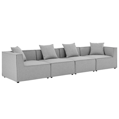 Modway Furniture Saybrook Outdoor Patio Upholstered 4-Piece Sectional Sofa by Modway - EEI-4381-GRY