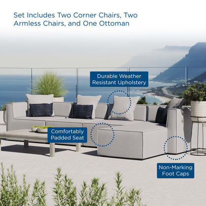 Modway Furniture Saybrook Outdoor Patio Upholstered 5-Piece Sectional Sofa by Modway – EEI-4382