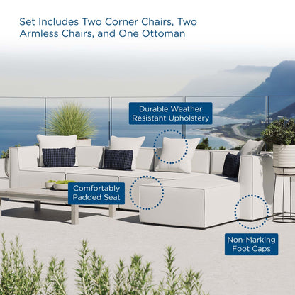 Modway Furniture Saybrook Outdoor Patio Upholstered 5-Piece Sectional Sofa by Modway – EEI-4382