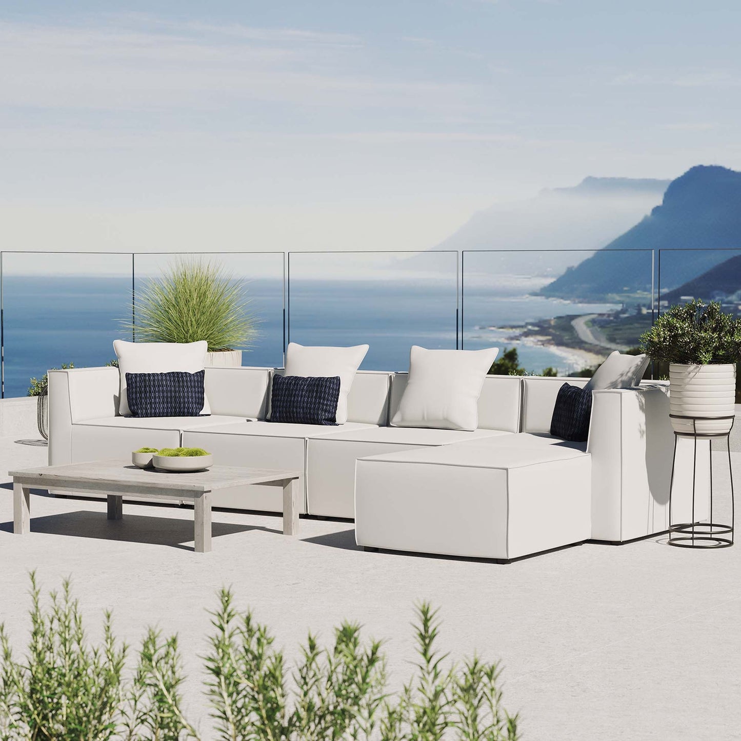 Modway Furniture Saybrook Outdoor Patio Upholstered 5-Piece Sectional Sofa by Modway – EEI-4382